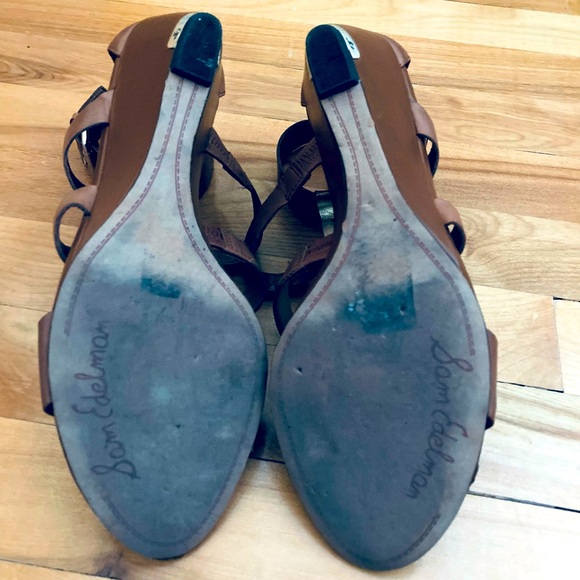 SAM EDELMAN tan women’s wedge sandals - SIZE 10 - Picture 4 of 9